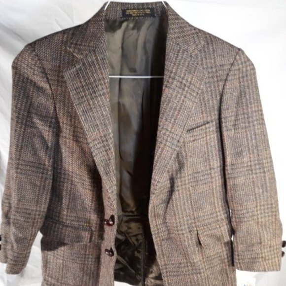 Talbots Other - NWT Plaid Brown Wool Boys SZ 7 Blazer